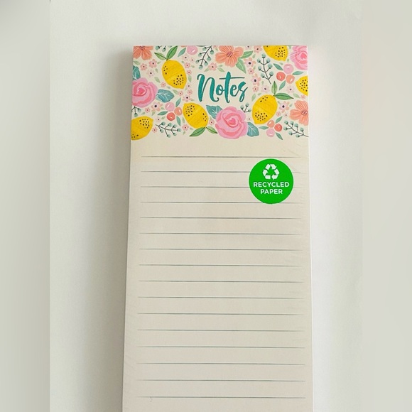 New Lined Note Pad "Notes" Pad Magnet on Back Clementine Vietnam Recycled Paper - Picture 11 of 12